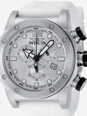 Invicta Sea Hunter Gen IV Mens White & Silver Sport Chronograph Watch 52mm